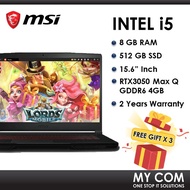 MSI GF63 Thin 11UC-886MY 15.6 FHD 144Hz Gaming Laptop (i5-11400H, 8GB, 512GB SSD, 4GB RTX3050 Max Q,