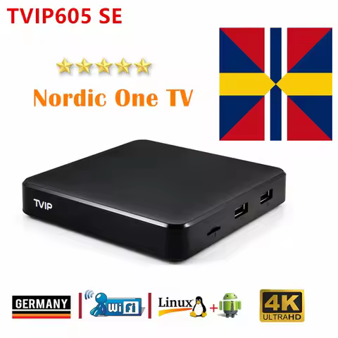Original TVIP605 Nordic TV BOX 4K HD Linux & Android Dual OS Set Top Box Amlogic S905X Quad Core V.6