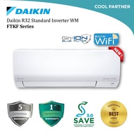 [TnG Extra Rebate] DAIKIN 1.0-2.5HP Standard Inverter Air Conditioner FTKF Series R32 Built-in WiFi