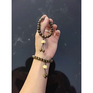 Agarwood Bracelet Mixed with Lotus Flower - Size 8mm Lotus Wood Beads