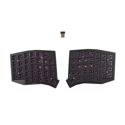 YMDK Sofle 2.4Ghz Wireless Split 64 Ergonomic Hotswappable 60% Layout 3D PLA Vial All Key Programmab