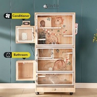 Chinchilla Cage Solid Wood Hamster Cage With Air Conditioning Hamster Villa Cage Large Space Hamster Cabinet