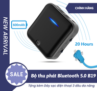 Bộ thu phát Bluetooth 5.0 B19 Tặng kèm Dây sạc điện thoại 3 đầu đa năng - Hàng chính hãng