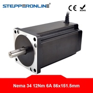 Nema 34 Stepper Motor 12.0 Nm 6A 4-lead 86x86x156mm Stepping Motor 14mm Shaft for CNC Milling Engrav