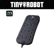 Nexus Master Plug Surged Extension Lead, 8 Gang, 2M, Black