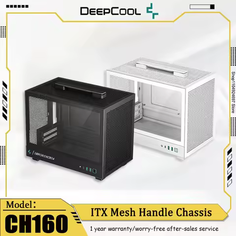 Deepcool CH160 Mini ITX Mesh Portable Case 172mm Air Cooled 305mm Long Graphics Card SFX Power Suppl