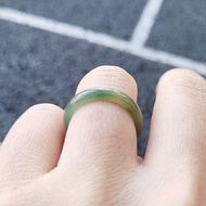 親翠 天然翡翠 冰經典黃加綠手指鐲10號戒圈