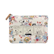 Cath Kidston x Peanuts Limited Edition Canvas Pouch Snoopy Kingswood Rose Floral Pattern Warm Cream 