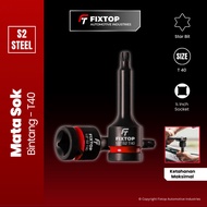 MATA FIXTOP Star Bit Socket Socket Sock Impact S2 1/ 2 Inch Torx T40 Socket Wrench Eye Impek 1/ 2 In