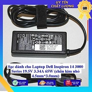 Sạc dùng cho Laptop Dell Inspiron 14 3000 Series 19.5V 3.34A 65W (chân kim nhỏ 4.5mm*3.0mm) - Hàng N