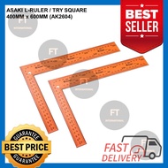 [100% ORIGINAL] ASAKI STEEL SQUARE / L-RULER / TRY SQUARE 400MM x 600MM (AK2604)