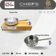 Bima CHEFS SAUTE PAN SUS304 20CM 3PLY STAINLESS BP1901020