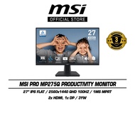 MSI PRO MP275Q Business & Productivity Monitor (27 Inch | QHD | IPS | 100Hz | 3Y)