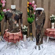 Batik Couple Baju Batik Couple Batik Set Long Sleeve Batik Skirt Set- By Click Fashion