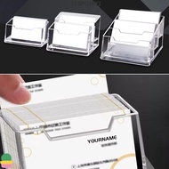 IESPOIRYI 1Pcs Bussiness Card Holder, Display Stand  Transparent Business Card Box, 1/2/3 Grids Acry