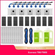 Ecovacs T80/T80S Robot Vacuum Cleaner Accessories:Side Brushes, Roller Brushes, Mop Cloths, Filters,