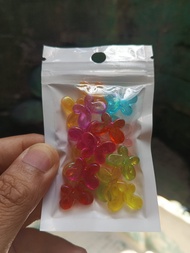 Manik manik mote Asesories Gelang cincin kalung motif kupu kupu besar warna bening putih dan warna w