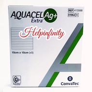 (413568) Convatec Aquacel Ag+ Extra 15cmx15cm for Heavy Exudate Infectious Wound Diabetic Wound Dres