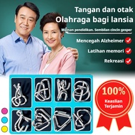 【Brain Teaser Challenge】SL 9 Interlocking Metal Puzzle Rings IQ Test/Educational Toy/Gift for Adults