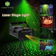 MAYTTO Laser Stage Lights Party Projector Lights DJ Disco Sound Activated Strobe Lights RGB Led Laser Projector For Birthday Wedding KTV Bar Concert USB Charging