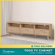 6FT TV Cabinet / Living Room Furniture / Living Hall Furniture / Designed Furniture / 180cm TV Console Suitable HDB BTO CONDO / Product Malaysia / Ready Stock / Flexidesignx - TOGO
