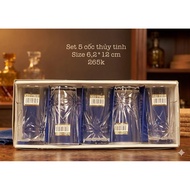 Set of 5 glass cups