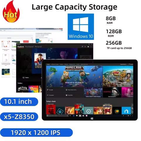 8GB RAM 128GB ROM 10.1" Windows 10 Tablet PC 64bit Intel Atom x5-Z8350 1920 x 1200 IPS Dual Camear H
