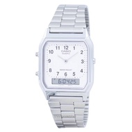 Casio Vintage Dual Time Analog Digital Quartz AQ-230A-7BMQ AQ230A-7BMQ Mens Watch