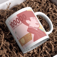 Rupiah & USD Money Mug – Design 100k, 50k, 20k, Custom Unique Funny Collector's Gift