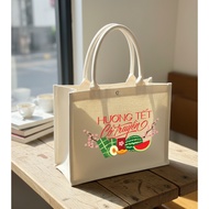 Fragrance Printed Canvas Bag TraditionalCNY – Tote Bag Binh Ngo 2025CNY, Gift Bag CNY, Shopping Bag,