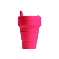 Stojo Biggie Cup (Stojo Cup+Straw) 16oz (475 ml) - Coral Red