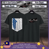 🔥Premium Cotton🔥 Attack on Titan Baju T shirt Lelaki 100% Cotton Men T shirt Baju Viral Lelaki Baju Perempuan