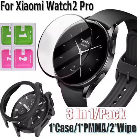 TPU Case For Xiaomi Watch2 Pro Frame Smart Bracelet Bezel Screen Protectors PMMA Glass Film for Xiao