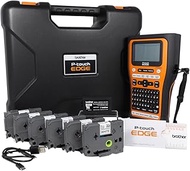 Brother PT-E560BTBP Contractor Kit: P-Touch Handheld Industrial Label Printer with Bluetooth & Dual 
