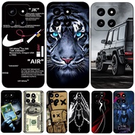 Case For Xiaomi 14 PRO Silicon Phone Back Cover black tpu case Black pattern car tiger money dollar 