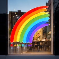 ins Rainbow Stickers Window Glass Door Atmosphere Decoration Restaurant Dessert Shop Kindergarten De