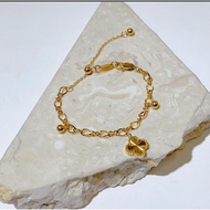 Bismuth Magnet Stainless Steel Titanium Clover Bracelet