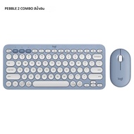 Logitech PEBBLE 2 COMBO คีย์บอร์ดไร้สายเมาส์ Combos ชุดโฮมออฟฟิศคีย์บอร์ดเมาส์ที่เงียบสงบสําหรับ Win