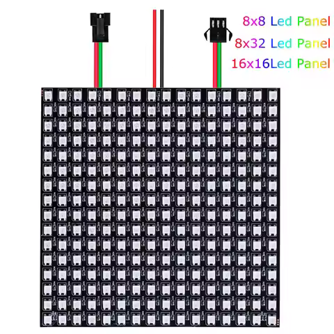 WS2812B LED Digital Flexible Individually Addressable Panel Light WS2812 8*8 ,16*16, 8*32 Module Mat
