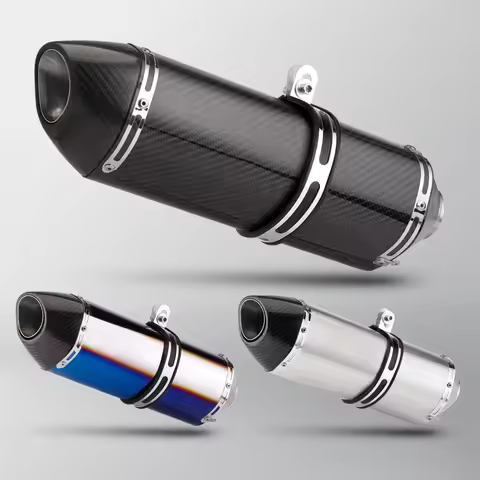 Universal 51MM motorcycle exhaust muffler R77 exhaust For MT09 MT07 R3 ZX4R ZX6R Z400 CBR500 150CC