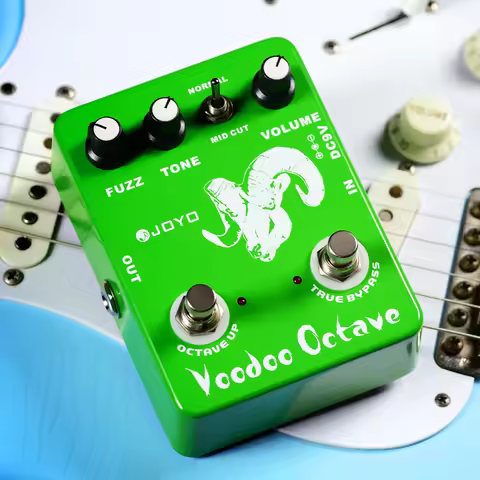 JOYO JF-12 VOODOO OCTAVE Guitar Pedal with Mid-cut Octave and Distortion Effects Vintage Fuzz Sounds