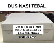 (Isi 50pcs - DUS 18X18) Dus Kotak Nasi Putih Polos 18x18cm