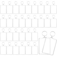 32 Pcs Photo Keychain 2 x 3 inch Acrylic Photos Insert Keychain Clear Rectangle Photo Keychains Blan