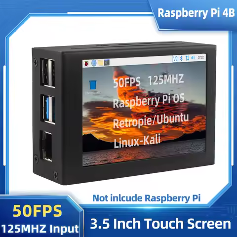 3.5 Inch Touch Screen for Raspberry Pi 4B 125MHz SPI LCD Display for Raspbian Ubuntu Kali Retropie O