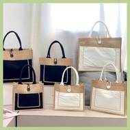 Women's&eVAbaca[LQ^Tote~C?Bag*E?Shoulder*Y?Hand*p?Bag*N?With*IH?Canvas Pocket Burlap Jute Tote Bag