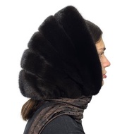 女士毛皮帽 冬季貂皮圍巾 俄羅斯毛皮帽 貂皮披肩