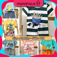 (3m-5years) Set Short Sleeve Clothes Cartoon Tee Fashion Clothing Kids Girls Boy