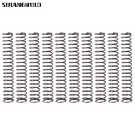 SIJIANGMOLD 10Pcs Extended Compressed Springs, Stainless Steel Silver Compression Spring, Durable 0.