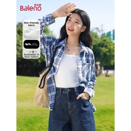 Vintage Baleno Light Breathable Polo Grid Long Sleeve Shirt