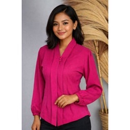 Eid top kebaya Plain Hijab Long Sleeve Strait Kebaya Bet Hand Wrinkle 7/8 Crincle Airflow Eid al-Fit